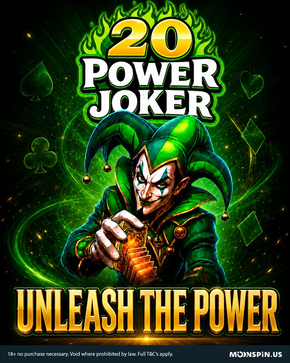 MoonspinUS's tweet photo. 🃏 New Game Release: 20 Power Joker – AvatarUX 🃏

Get ready to put the Joker's power to the test! 🎰 20 Power Joker brings classic casino vibes with an energetic twist and exciting spins waiting on the reels. 💥✨

Step into the Joker's world and let the fun begin! 🎲🔥

#20PowerJoker #AvatarUX #NewGameRelease #JokerVibes #MoonspinUS