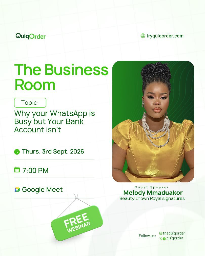 TheQuiqOrder's tweet photo. Your WhatsApp is busy, but is your business actually making money? 

Customers ask, check prices &amp; show interest, but somewhere between “How much?” and “I'll pay”, you're losing sales.

Come find out where the money is getting lost.

Register now:
https://t.co/If9IQ5hZiI https://t.co/7fjto0ENwf