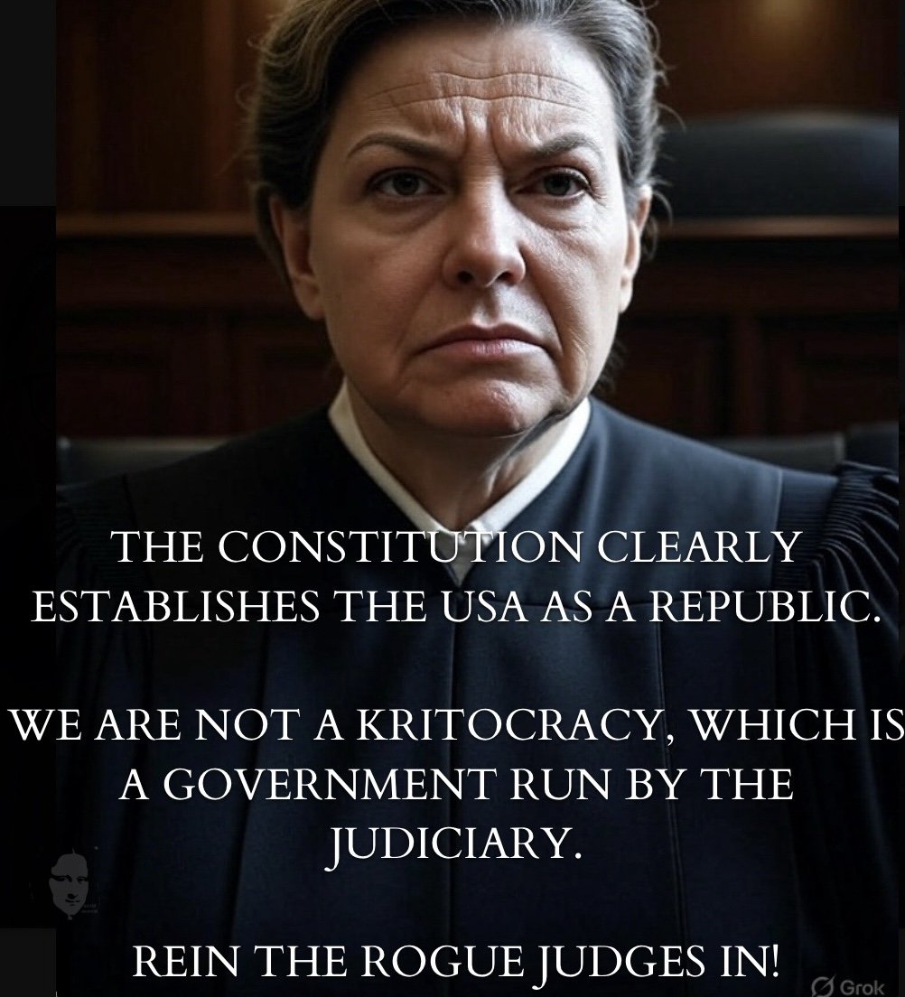 WindroseNotes's tweet photo. @warDaniel47 It was already a decided Judges are not able to Over Rule The President.
Send Judge Kotex a Copy of The Law and a Constitution. 
Then Remove her from her Office, and kick her to the Curb.@SecWar 
@FIA_Agency https://t.co/hsKL9FjTku