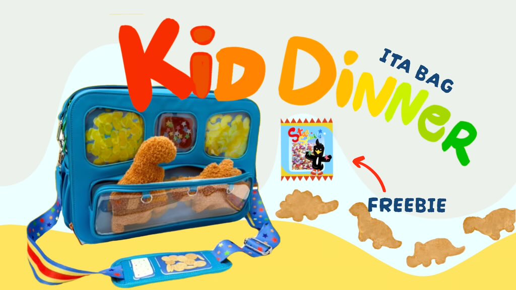 Serendipity_lps's tweet photo. Finally I can reveal a Kid Dinner ita bag! This will launch on Kickstarter around October! You can join 727 people who are waiting for this drop! #itabag #kidcuisine https://t.co/5BmxgsXI2n