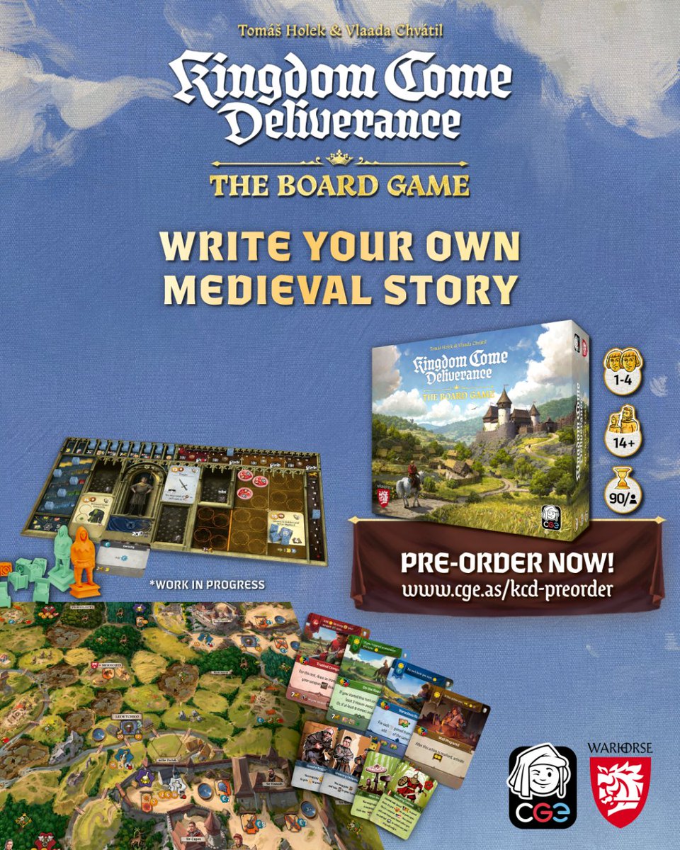 czechgames's tweet photo. One of our few #KCDboardgame prototypes was on a walking tour at @gamescom 👀 

📸 Picture was taken by Tobias from @warhorsestudios https://t.co/4lsMNJ8YWy