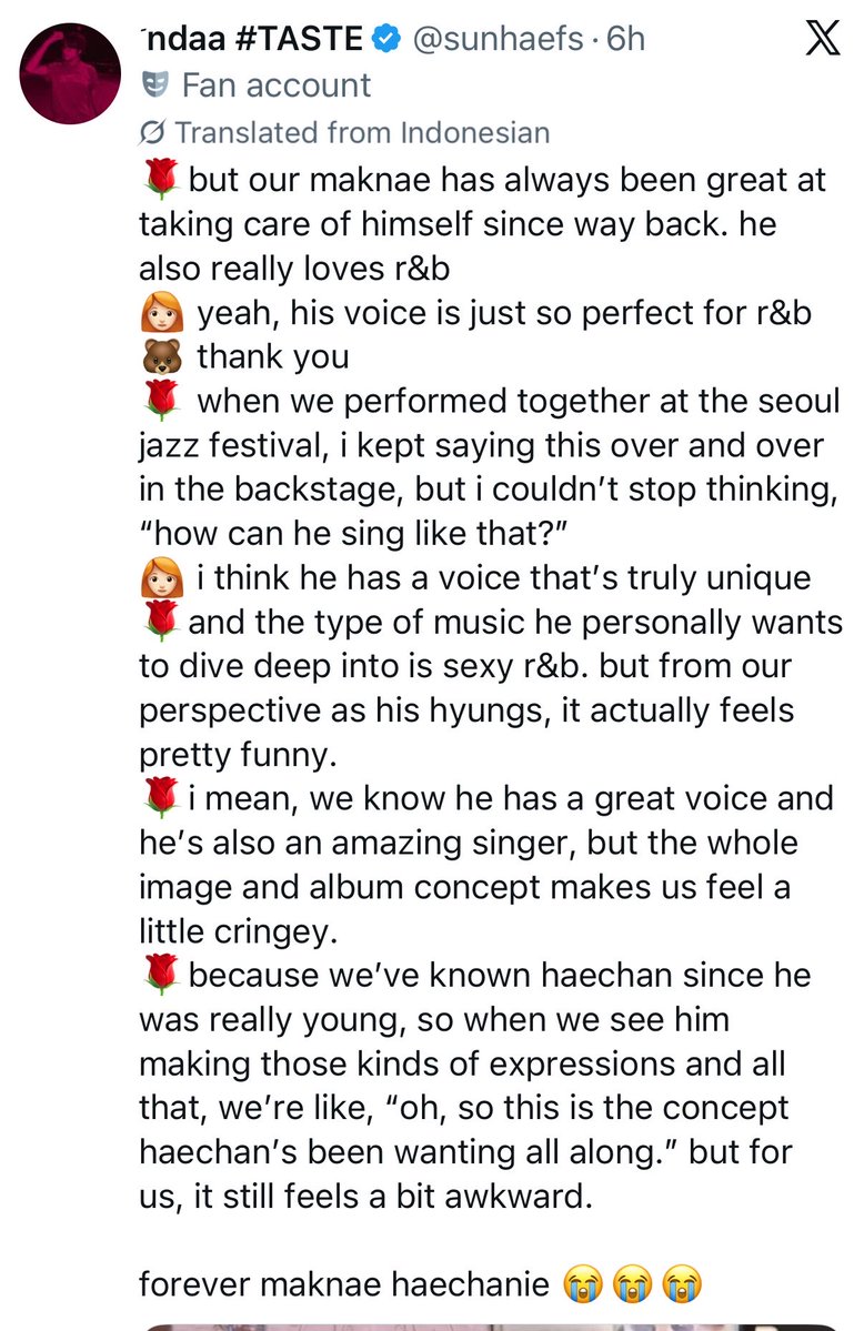 icednanaricano's tweet photo. here’s the full translation cause apparently ppl still get angry for nothing once again. haechan himself said that he likes teasing like this cause he does it himself. if you had actually watched the content you would know that they spoke so highly of hc the entire time https://t.co/FbKbfuvsNG