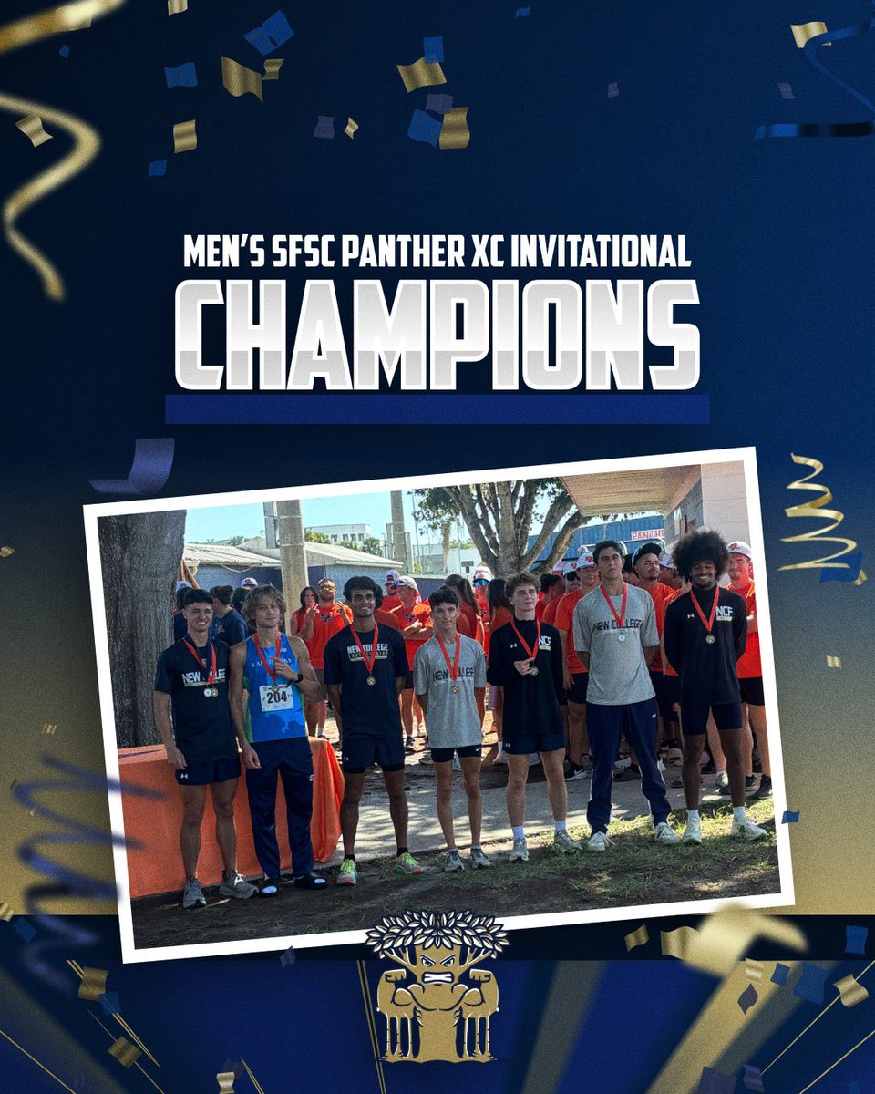 NCFBanyans's tweet photo. What a start to Year 2 for NCF Men’s Cross Country as the Mighty Banyans won this morning’s South Florida State College Invitational with Cole Fleming placing 1st! 

The Mighty Banyans secured six of the races seven medals! 

#GoMightyBanyans #RootsRunDeep https://t.co/bR8SZMhmbA