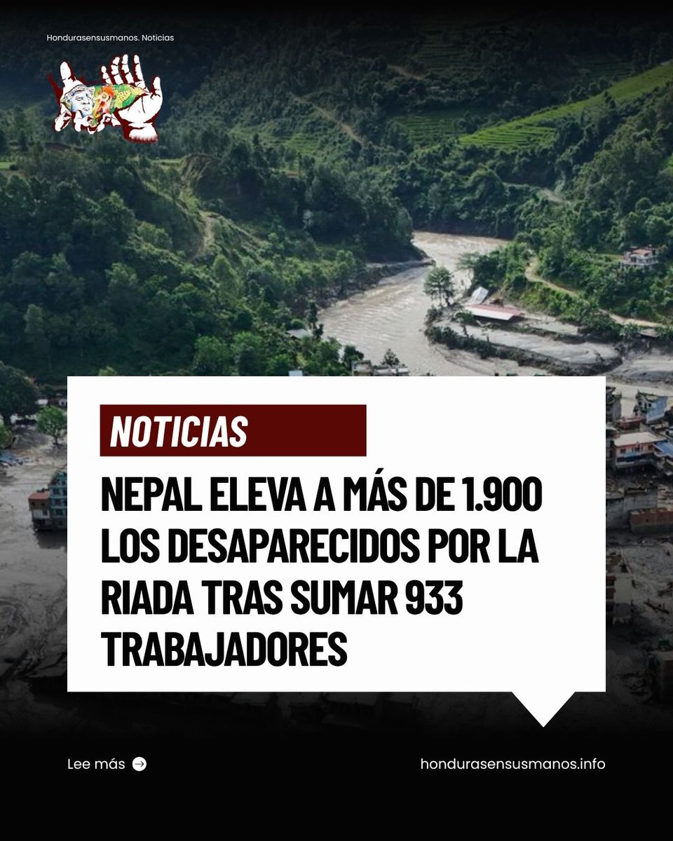hondurasensusm2's tweet photo. Las autoridades de Nepal elevaron este viernes a 1.924 la cifra de personas en paradero desconocido tras añadir al recuento a más de 900 trabajadores de proyectos hidroeléctricos arrasados por las aguas, tres días después de la devastadora riada que golpeó al país. https://t.co/CchIzqOAFz