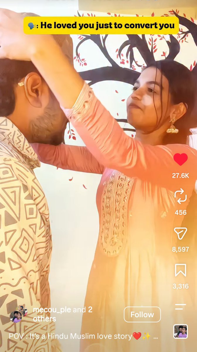 MullaxLJ's tweet photo. #143 H!ndu woman aruna and her muslim husband Aslam , she stood against the hate and married him #interfaith https://t.co/jRXbeickPo
