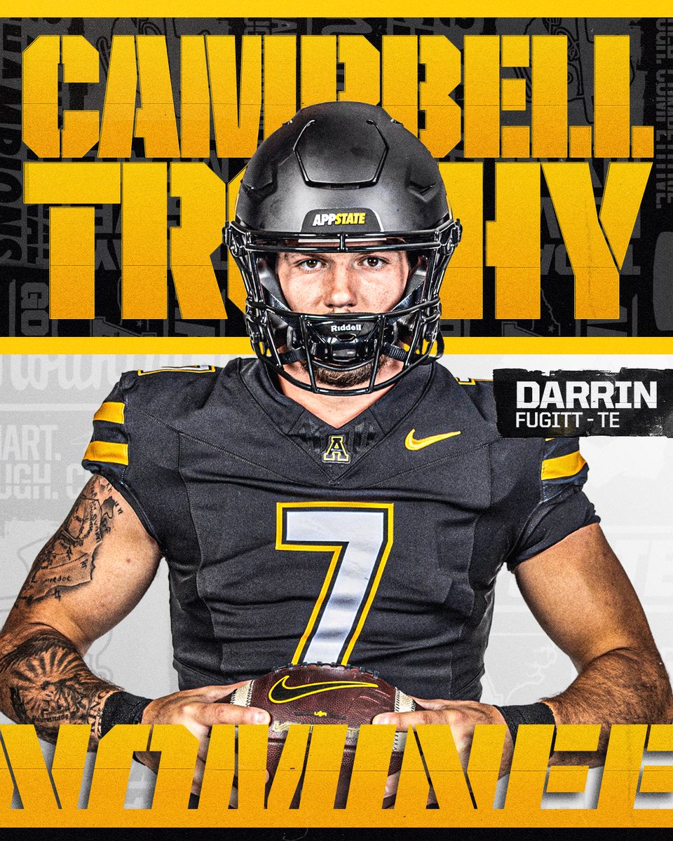 AppState_FB's tweet photo. Campbell Trophy Nominee 🏆 ➡️ Darrin Fugitt

#GoApp https://t.co/HP486l0ePs