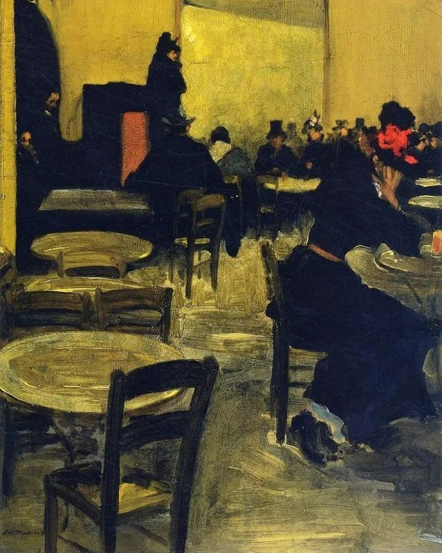Claudioborlotto's tweet photo. Alfred Henry Maurer - Cafe in Paris 1901 https://t.co/2HvrLg10Up