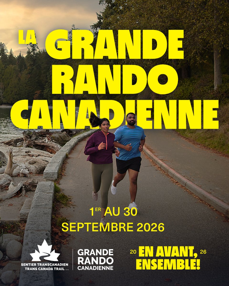 SentierTC's tweet photo. Malgré son nom, pas besoin de faire de la randonnée. 🥾

Marchez. Roulez. Courez. Pagayez. 20 minutes suffisent, où que vous soyez et à votre façon.

La #GrandeRandoCanadienne, c’est une invitation à sortir et à bouger. 

Dès le 1er septembre 👉 https://t.co/FnBXXVj8Q0 https://t.co/ZGLY0doWCZ