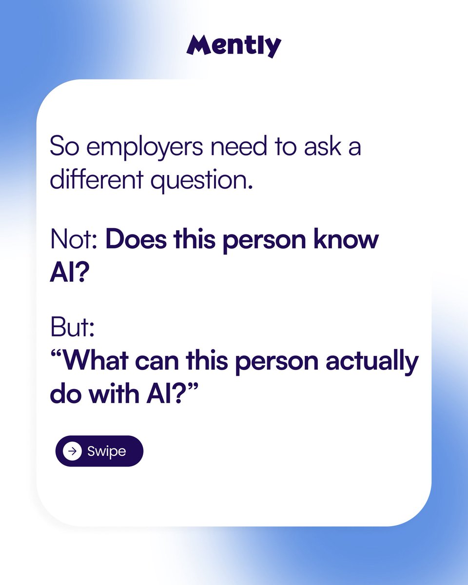 mymentlyhq's tweet photo. A great result used to prove skill. Now it barely tells you anything.
Find out what actually sets you apart. Take Mently’s AI Readiness Scorecard.
https://t.co/5FFtuQDDyR
#AIReadiness #FutureOfWork #AIinAfrica #Mently https://t.co/JSeQ6ty3y8