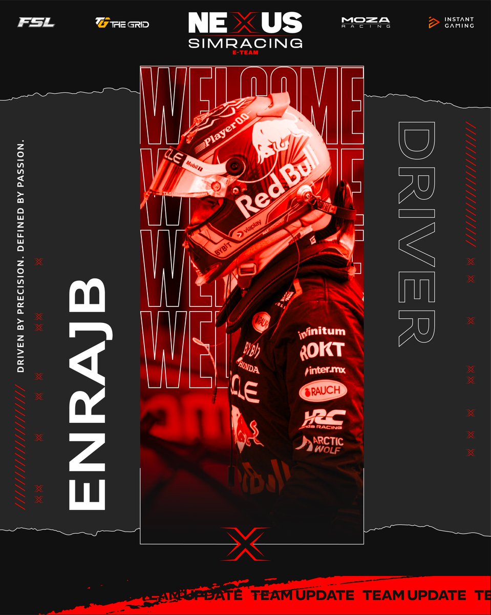 Nexus_SimRacing's tweet photo. …AND AWAY WE GO! ✍️
Academy signing: Enrajb joins Nexus! 🇩🇪🇮🇱

Big talent with huge upside. We see massive potential and trust in a great development journey ahead.

Welcome to the Nexus family! 👋 https://t.co/7hAaeaI4me