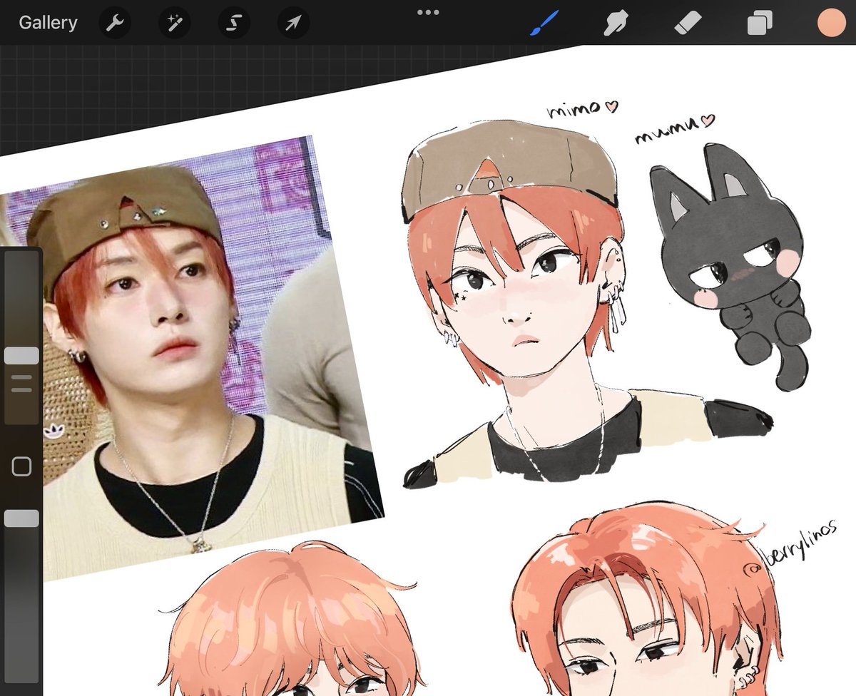 berrylinos's tweet photo. fighting art block with orange lino https://t.co/VWfqClNPQj