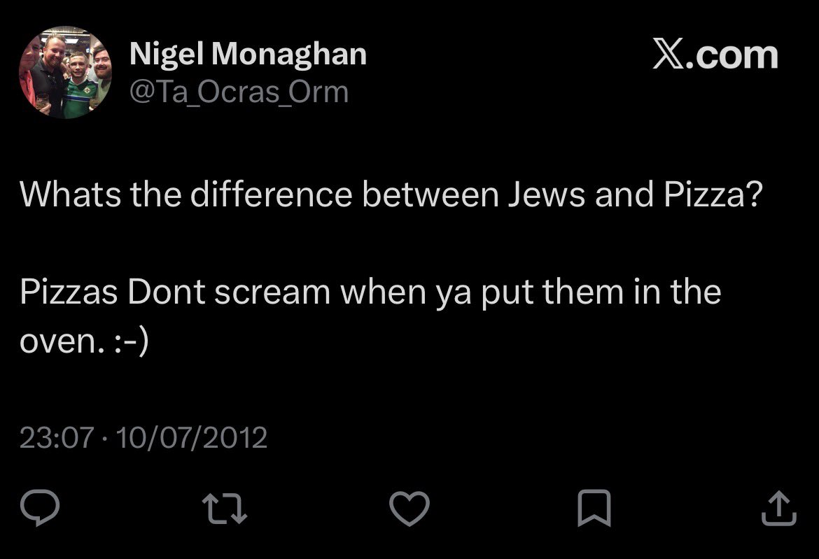 RachelMoiselle's tweet photo. This you, Nigel? And yet you say I’m the ‘genocide supporter’? 

Every accusation is a confession, as they say. https://t.co/kxahtNq1rh