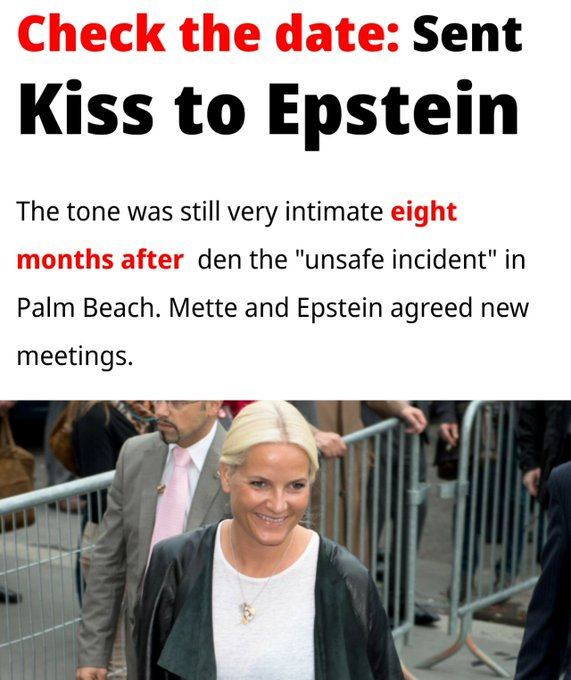 stammebark's tweet photo. Mette Marit, the Queen of Norway:

1990s - Party wild, free and seek out drug-environment the whole town knows about you
1990s - Get the nickname "Sørlandsporten" (The southern port) in your town
1996 - Join a TV-show called the "Desirehouse" where she was flirting and dating 100 men while pregnant
1997 - Get your first kid at 23 years old, grown up without a dad which left and was convicted for drugs, which is now up to conviction for rape, violence and drugs
2000 - Met the Royal Prince
2001 - Married Haakon, the Royal Prince of Norway
2001 - Apologized for her past
2004-2005 - Had two kids with Haakon, Ingrid and Sverre
2011-2014 - Despite knowing Epstein was a convicted minor sex offender, she flirted, visited him multiple times and met him with her kids and even returned to him after an "unsafe accident"
2019 - Epstein story becomes global scandal
2019 - Lied about her contact with Epstein after the contact was known public
2026 - Total silence after new Epstein-files release show she is mentioned 1000+ times in the files
2026 - Queen of Norway