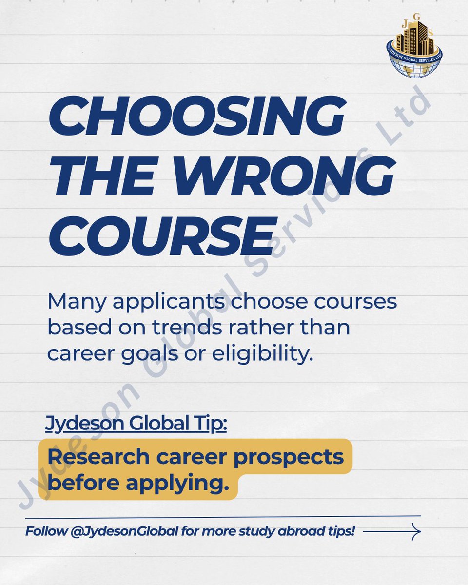JydesonGlobal's tweet photo. Thinking about studying in the UK? 🇬🇧

One avoidable mistake could delay or even cost you your admission.

Swipe through the slides to learn the 5 mistakes to avoid and apply with confidence.

WhatsApp: +44 7404 973819

#StudyInUK #StudyAbroad #StudentVisa #JydesonGlobal https://t.co/RfJ9FOr1IB