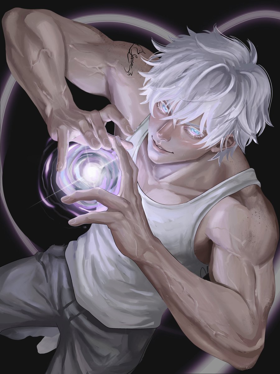 lettersewen's tweet photo. Gojo…gojo…gojo… NEVER drawing this man EVER again 
.
.
#gojo #jjk #fanart https://t.co/p90s9QaBss