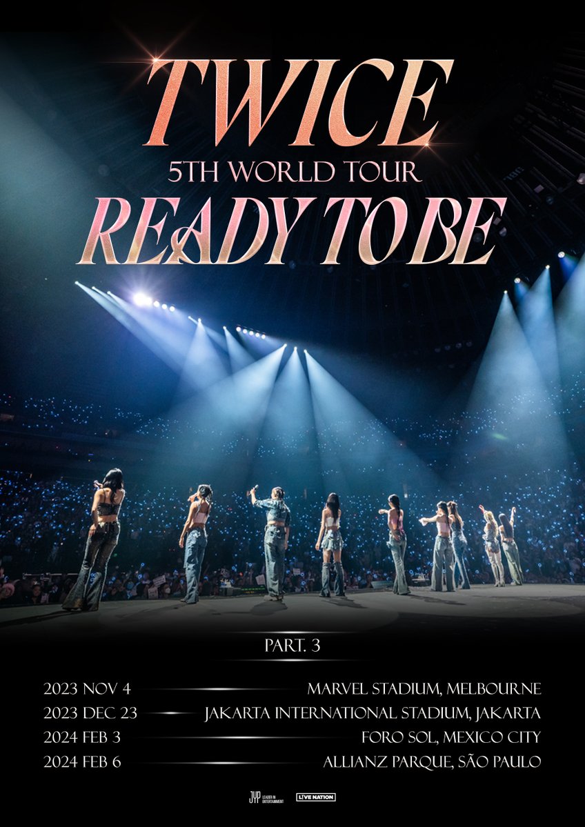 oncetwicebra's tweet photo. Há 3 anos atrás, o #TWICE anunciava a Parte 3 da turnê mundial 'READY TO BE', que incluia as datas no Melbourne, Jacarta, México e Brasil. 🇧🇷 

Quem estava lá? Saudade. 🥹

#TWICE #트와이스 @JYPETWICE https://t.co/E59kCRB1Mw