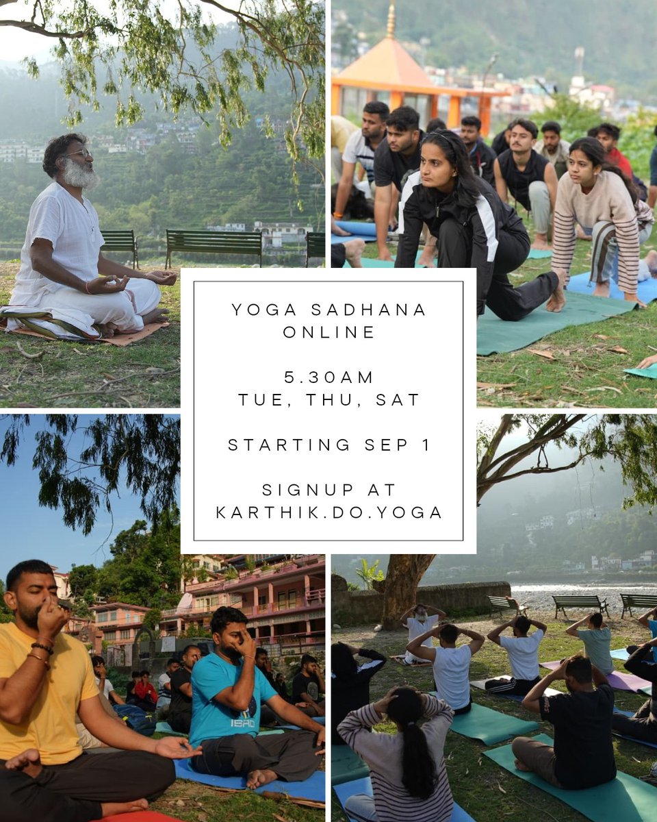 KarthiksMind's tweet photo. Yoga is sadhana. A spiritual practice that transforms body, breath &amp; mind, bringing awareness into daily life.

I live in an ashram, practicing traditional yoga - asana, pranayama, mantra chanting &amp; meditation.

If you want yoga to be part of your life, come practice with me.