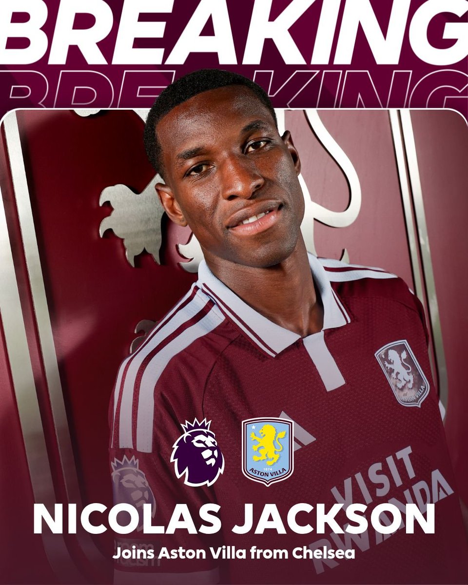 Dciembu's tweet photo. Nicolas Jackson signs for Aston Villa 🟣✍️ Debuts from Chelsea 🥲 https://t.co/AsucislDKo
