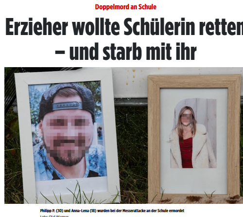 Taykra's tweet photo. #Gosen-Neu Zittau: Eine unfassbare Bluttat und ein mutiger Held, der alles gab, um ein Leben zu retten. Erzieher Phillip P. (30) sah, wie Schülerin Anna-Lena (18) auf dem Schulhof attackiert wurde. Er zögerte keine Sekunde – und bezahlte seinen Mut mit dem eigenen Leben. https://t.co/EbrDwks28O