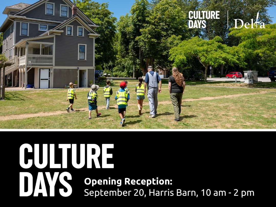 CityofDeltaBC's tweet photo. We are celebrating BC Culture Days this fall from September 18 - October 4:

🧑‍🌾Join the Culture Days launch event on September 20 at Harris Barn!
🖌️Enter the Delta Community Art Contest!
🧑‍🎨Take an art class!
🎤Join the open mics and literary events!

https://t.co/woarNLPNLl https://t.co/1o87fvXi6l
