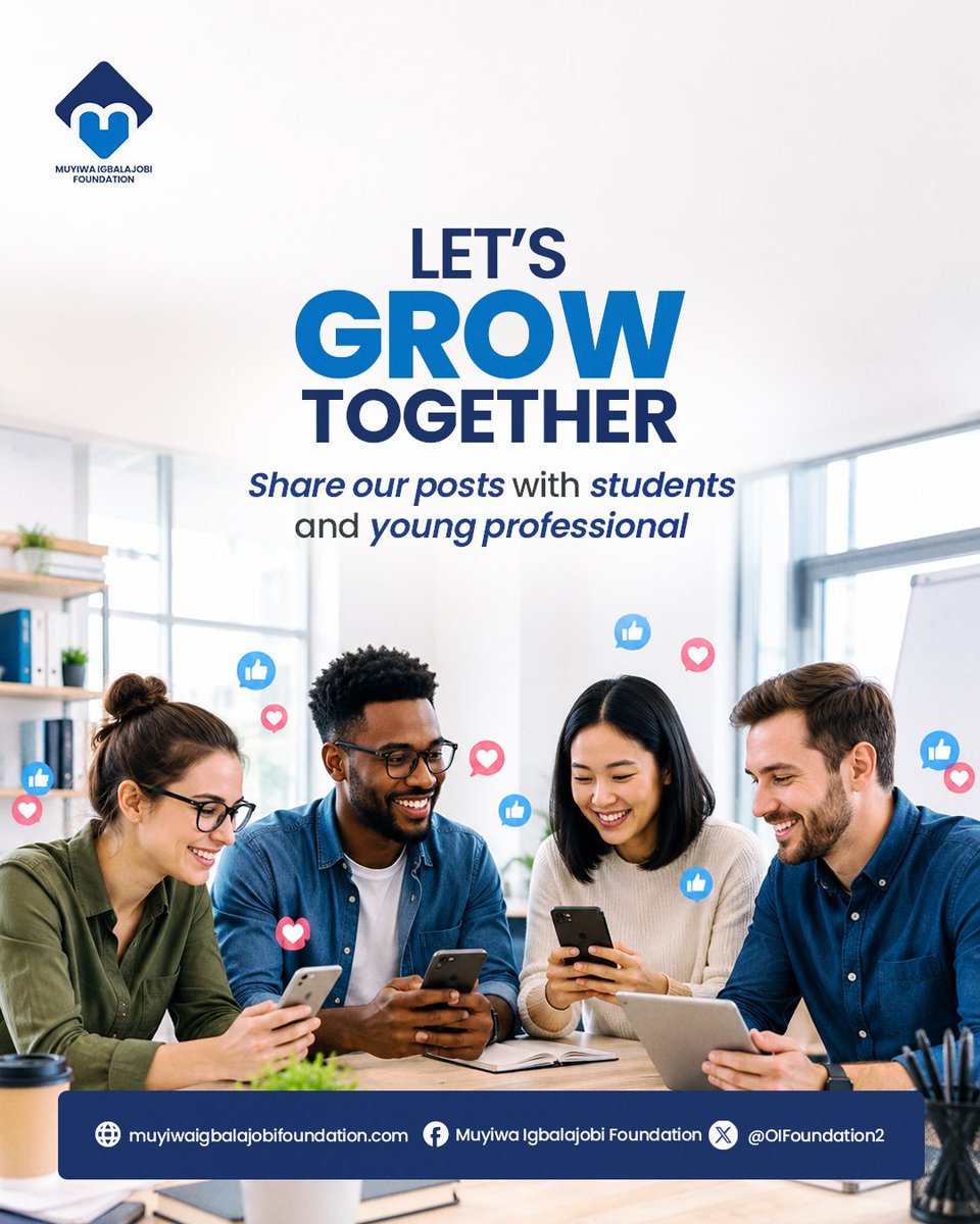 OIFoundation2's tweet photo. As we round up another impactful week, we invite you to be part of this movement.
How you can support the Muyiwa Igbalajobi Foundation:
1. Share our posts with students and young professionals.
2. Visit our bio link or send us a DM to collaborate!
#PartnerWithUs #YouthDevelopment #GlobalImpact
#EkitiScholars #MuyiwaIgbalajobiFoundation