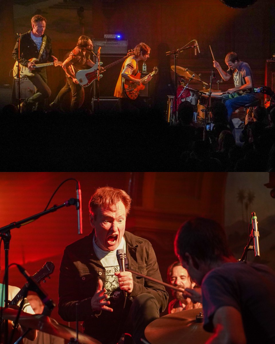ConanOBrien's tweet photo. The Vigodas at @lodgeroom 8.26.26. Thanks to @mynewbandbelieve and Eliana Glass for having us. More shows in September! https://t.co/pLjjDSENpW