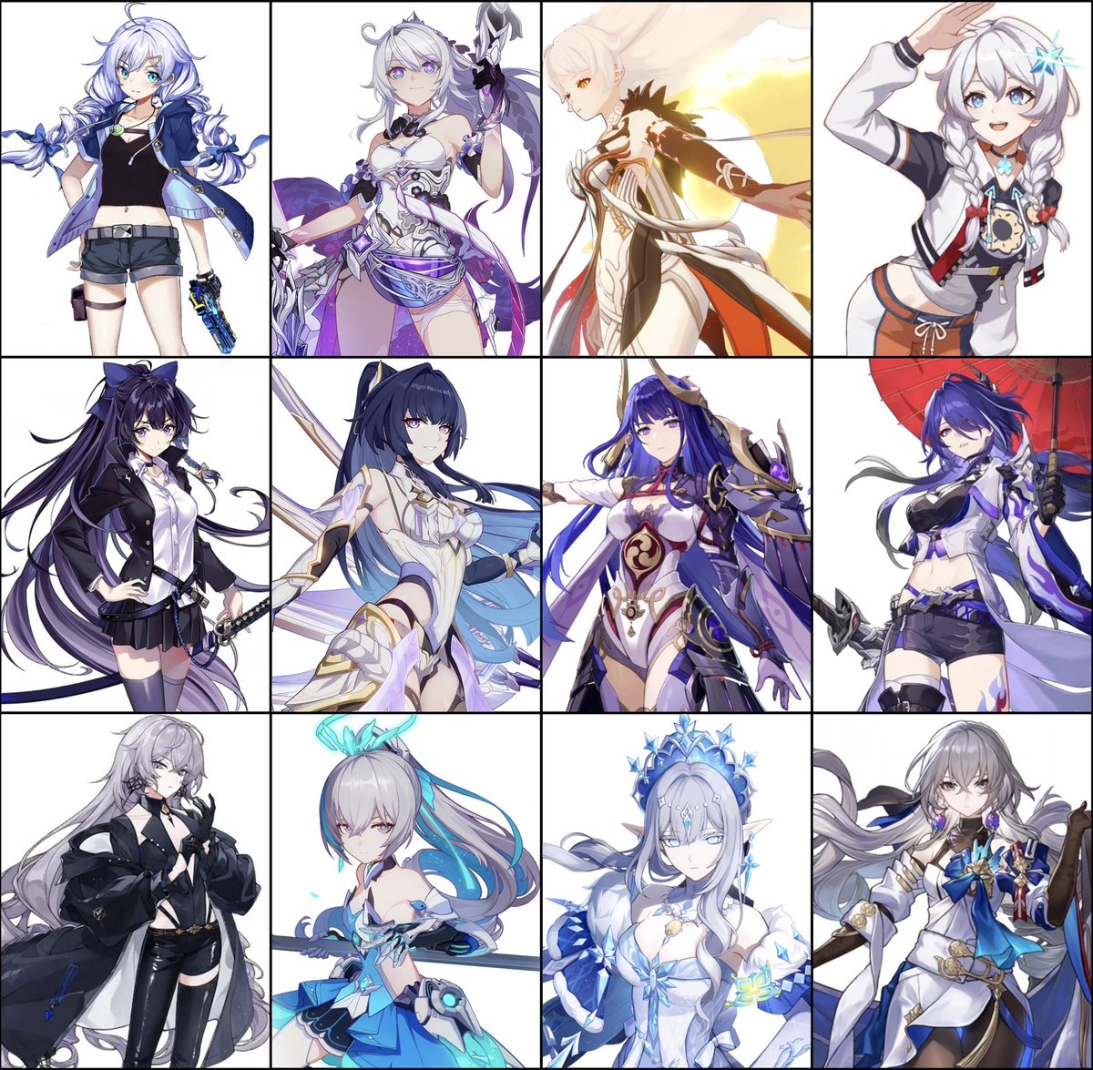 FatuiTsaritStar's tweet photo. ❆˖꙳⋆ ⟢  #Kiana #Mei #Bronya  ｡˚ ⏾

🤍❤️ — Kiana Kaslana, Asmoday
🖤💜 — Raiden Mei, Ei, Acheron
🩶🩵 — Bronya Zaychik, Anastasya

. . .the three Faces of Mihoyo / Hoyoverse .ᐟ https://t.co/CE9YfrB1R6