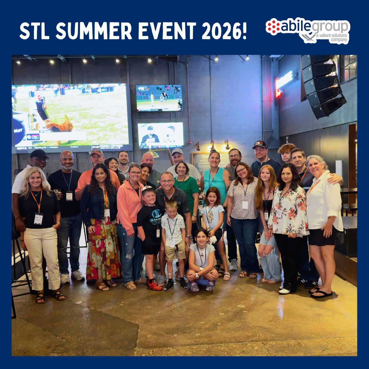 AbileGroup's tweet photo. Our St. Louis team gathered at Westport Social for an afternoon that had nothing to do with work and everything to do with the people who do it.
Thank you to everyone who came out, and to the families who make the rest possible.
#AbileTeam #CompanyCulture #EmployeeAppreciation https://t.co/Rxi093mIlL