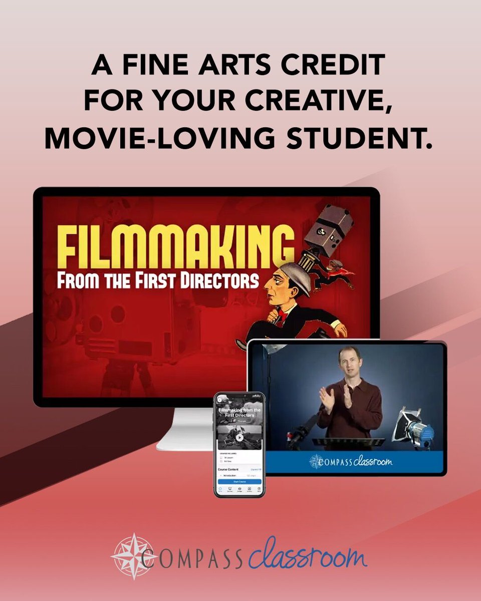 CompassClsrm's tweet photo. Every filmmaker starts by learning the language of film. Filmmaking from the First Directors teaches that language through the pioneers who invented it. https://t.co/x3iza7AVgk https://t.co/n0gPqU5Acm