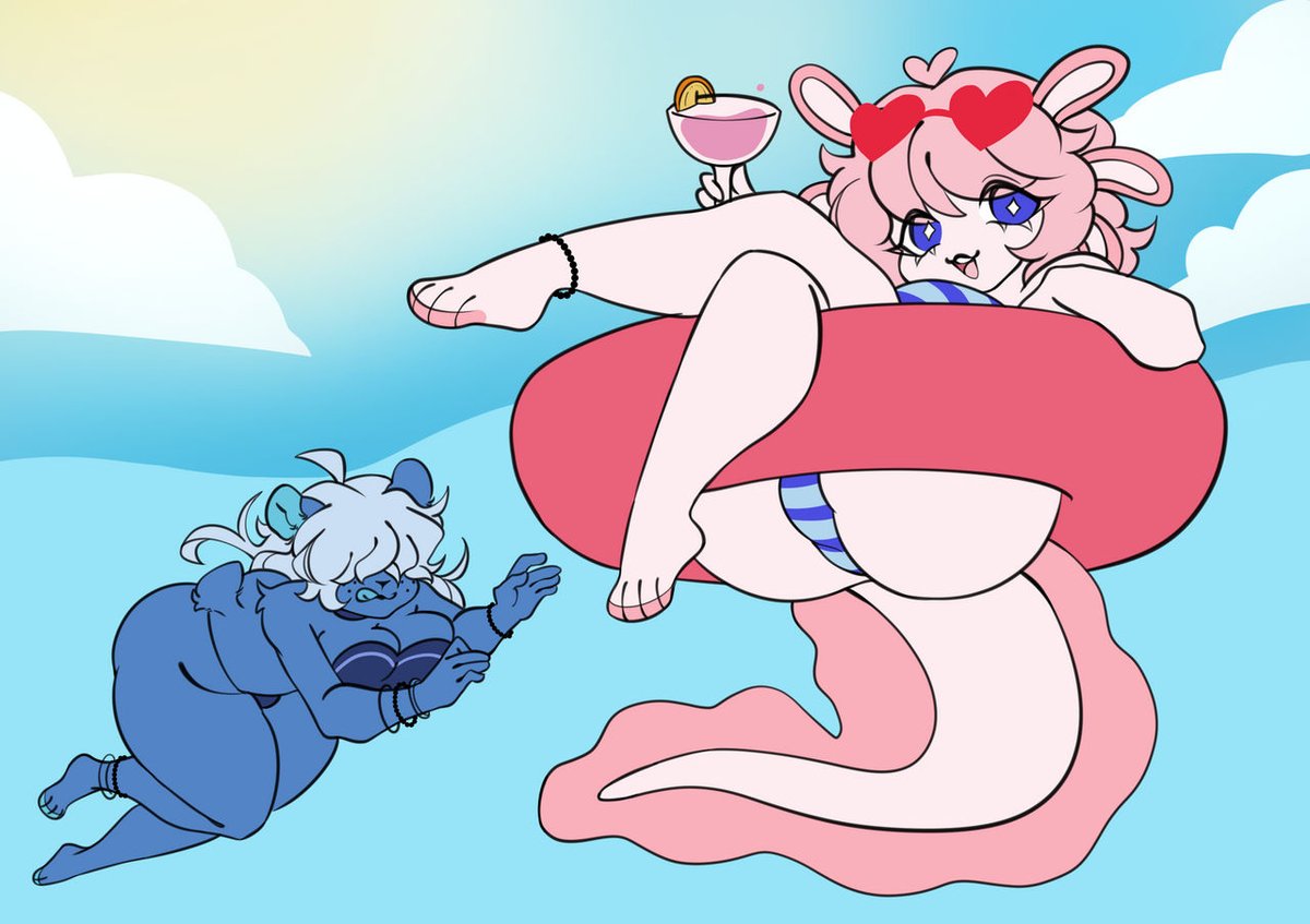 yolkbear's tweet photo. The summer vacation process! 🍹  

#artwork #myart #illustration #digitalart #drawing #design #furry #furryart #gift #giftart #oc #ocart #artprocess https://t.co/YohK6oaWGI