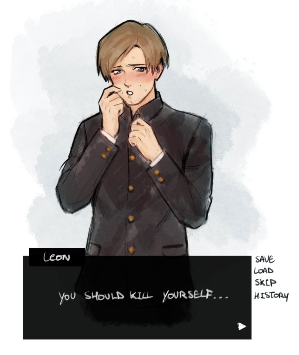 zombiyh's tweet photo. lately ive been losing motivation to draw but here's a sketch of vn leon kennedy https://t.co/Z3zHustz4b