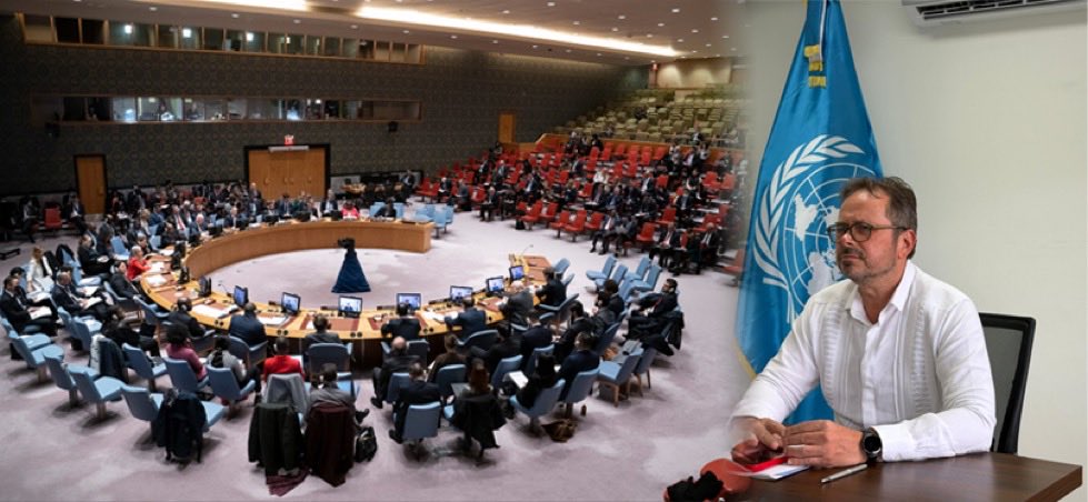 MARADIOFM's tweet photo. Réunion du Conseil de Sécurité de l’@ONU_fr sur Haïti ce 28 août,le Chef du @BINUH_UN @CGRuizMassieu a appelé « à la libération immédiate et inconditionnelle de toutes les personnes enlevées à la suite du massacre profondément choquant de Kenscoff » #RFMINFO https://t.co/TuZ6MsBGdq