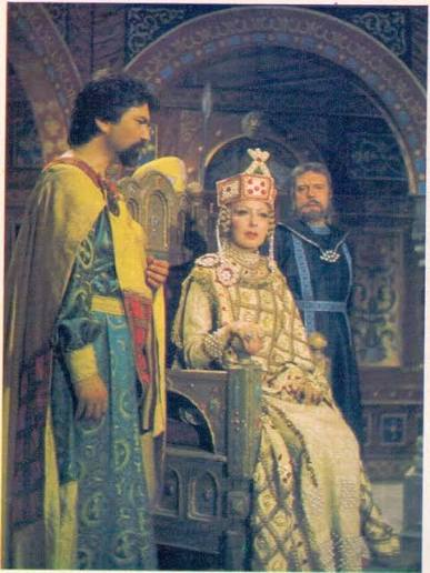 CatImperator's tweet photo. Do you wanna hear a tragedy?

So, in the late 70s, Greeks actually made a show about Romanos IV Diogenes and the Battle of Manzikert

Romanos was played by Nikos Vastardis and Voula Zoumboulaki was Evdokia Makrembolitissa.

But then something weird happened. Just before "Purple and Blood" was to return in 1980, Hellenic Radio and Television Corporation employees deleted it from the archive...

All we have are few shots. Tragedy indeed...