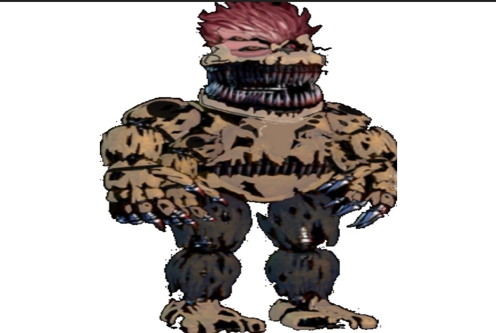 Fingerpaint1000's tweet photo. Fredbear was an animatronic of legend. Over 40 years ago in the Reagan era, security guards sharpend their skills to take him down but were ultimately defeated, thus earning him the title "Ryomen Sukuna" https://t.co/mEEWDULOtk