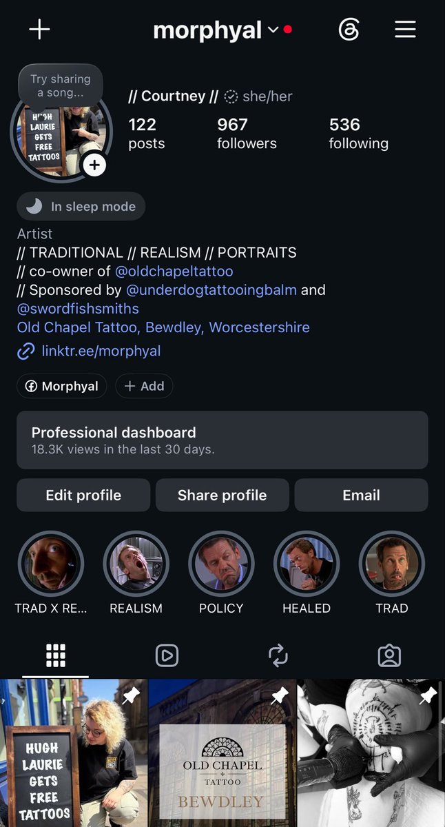 morphyal's tweet photo. Updated my tattoo instagram highlight covers… very fitting very beautiful https://t.co/00ExVlrnzs