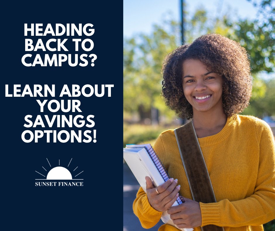 Sunset_Finance1's tweet photo. Heading back to campus soon? π
A personal installment loan or a 529 Plan from Sunset Finance may help you manage expenses with fixed monthly payments that fit your budget. π³
Learn more: https://t.co/f3JoW6qKz0
#SunsetFinance #collegelife #backtoschool
(Georgia NMLS #2045071) https://t.co/mtOUcAVUSE