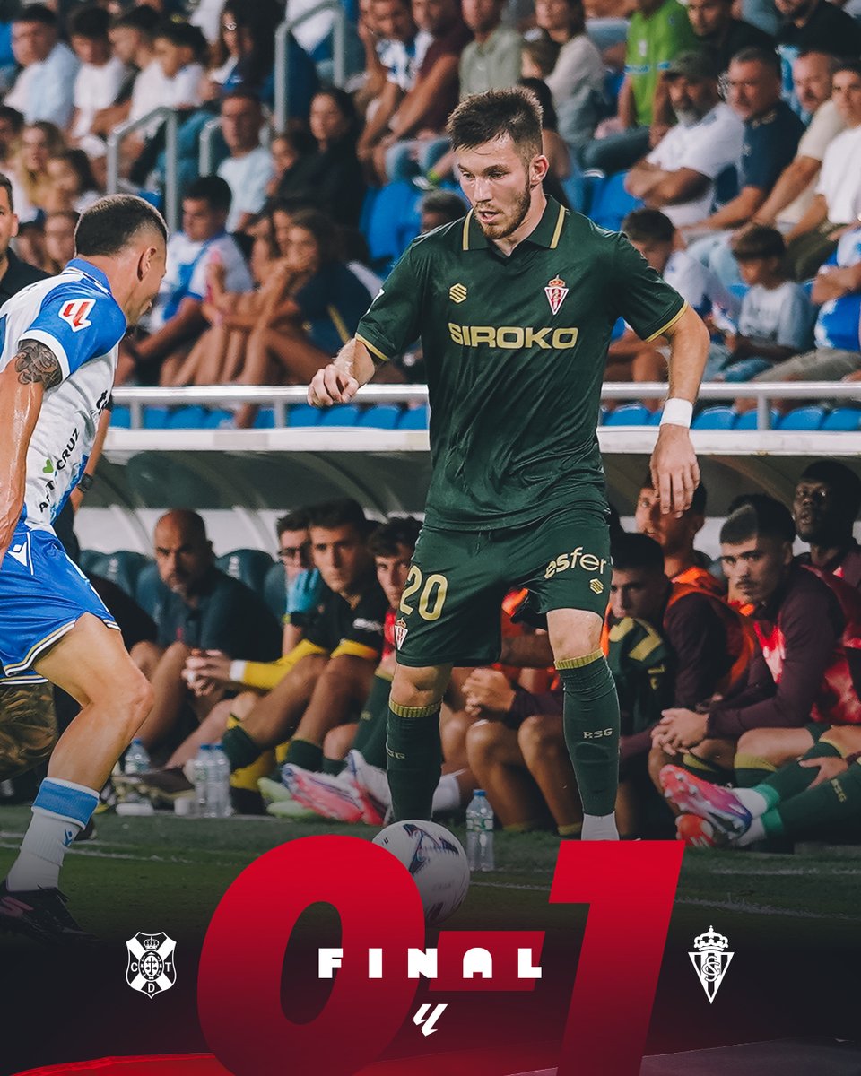 RealSporting's tweet photo. ¡𝗩𝗜𝗖𝗧𝗢𝗥𝗜𝗔 del Sporting! 👊🏻 

Los puntos, camino de Asturias ❤️‍🔥 .   

🟥⬜️ ¡PUXA!  

🔚 | 0-1 |   

#TenerifeRealSporting https://t.co/QeS3IkMEWG