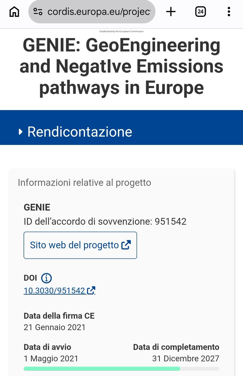 Livythinker's tweet photo. Per limitare il riscaldamento globale l'UE ha in attivo fino al 31/12/2027 questo programma ovviamente sperimentale di geoingegneria di oscuramento quindi di schermatura dei raggi solari. Lo ha chiamato Genie evidentemente perché sa che tu da mente geniale neghi la geoingegneria https://t.co/Ke4zEd4dps