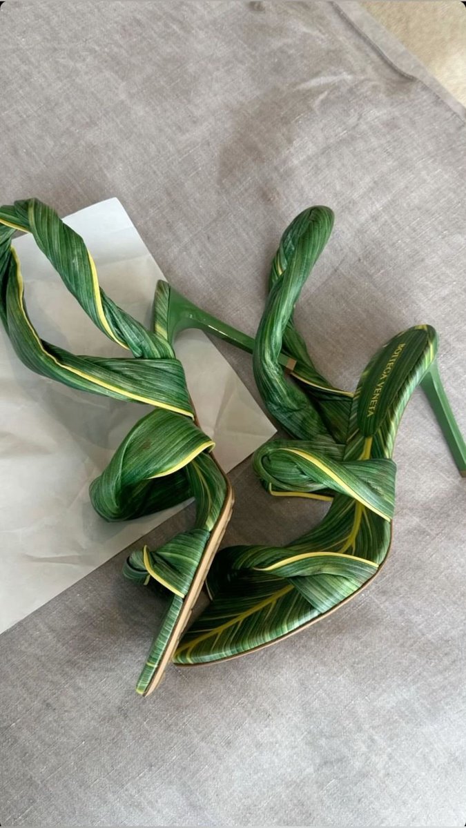 LeoDaVinciWave's tweet photo. Bottega Veneta “banana leaf” heels from Matthieu Blazy’s Spring. https://t.co/WaCMnotXmf