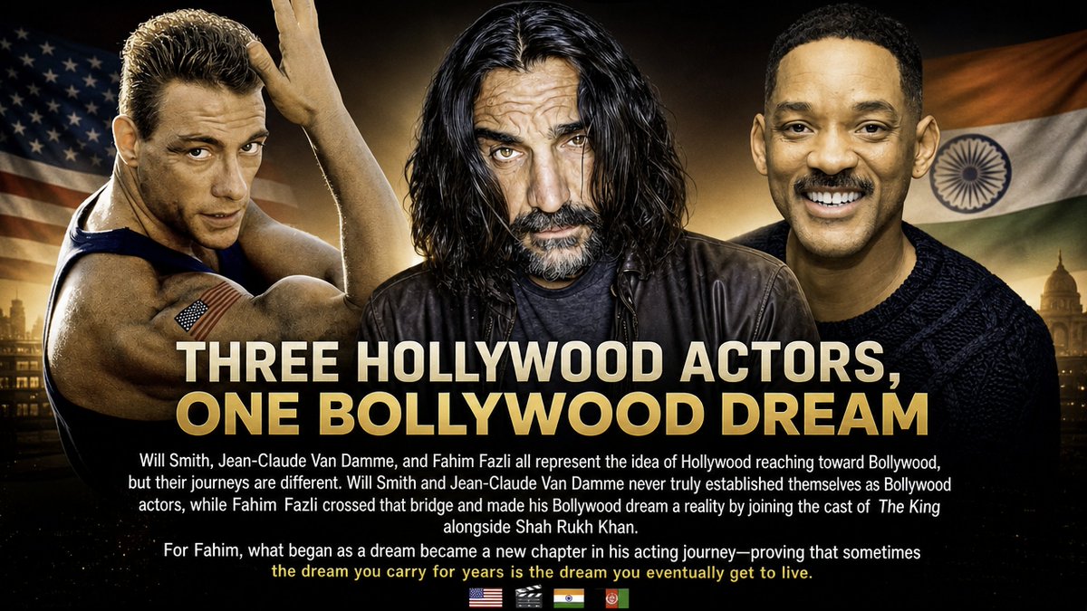 fahimfazli's tweet photo. Three Hollywood Actors, One Bollywood Dream — Will Smith, Jean-Claude Van Damme, and Fahim Fazli  🇺🇸🎬🇮🇳 🇦🇫 https://t.co/C12VIumxCA