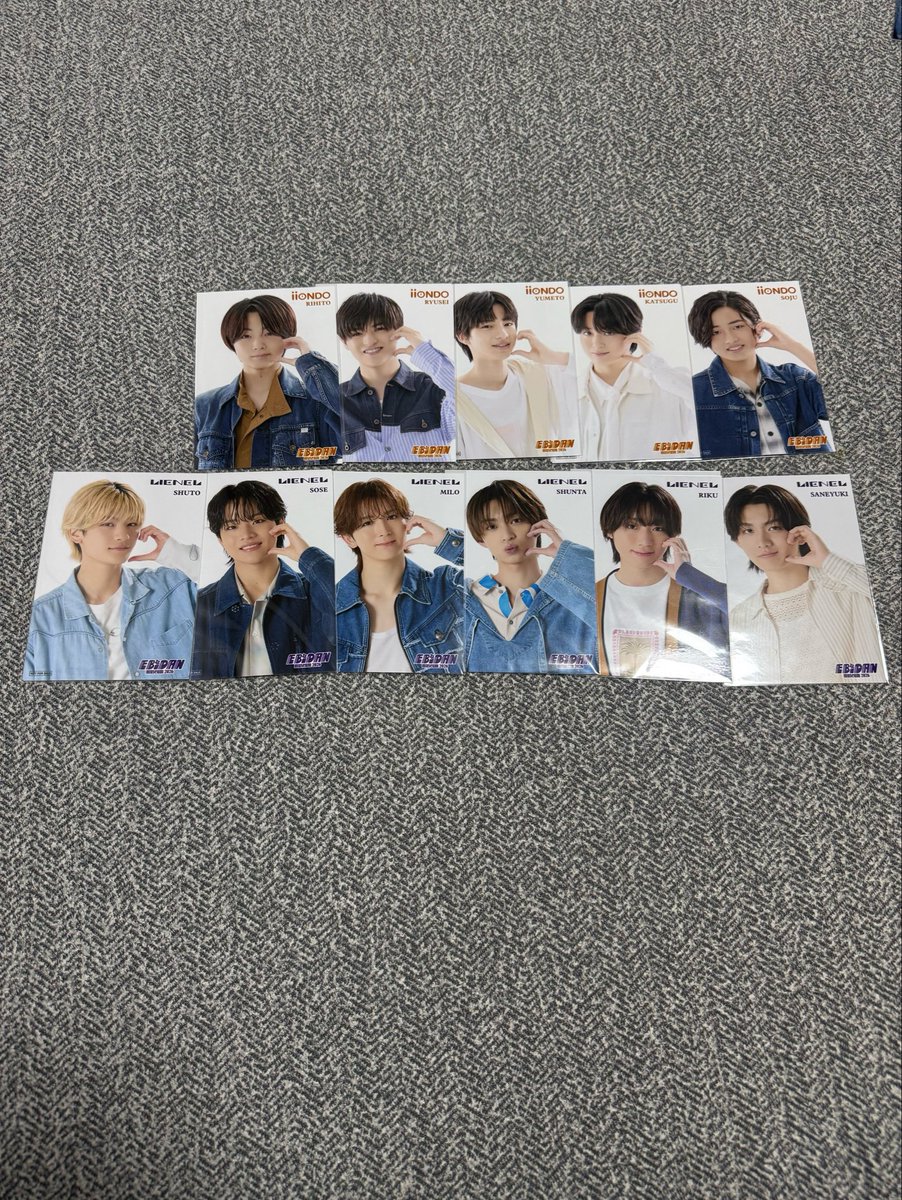 michi_anko's tweet photo. EBiDAN museum 入場特典 ブロマイド交換
グループB

譲》 守本勝倶　髙橋夢人　宮本琉成　堀蒼寿　三戸琳仁　芳賀柊斗　近藤駿太　高岡ミロ　森田璃空　武田創世　高桑真之

求》(前・後期)吉田仁人 or  買取(定価以下◎)
比率違い◎

本日渋谷手渡し優先
都内手渡しor郵送
お気軽にお声掛けください🙇‍♀️ https://t.co/MpBzrjRPn0