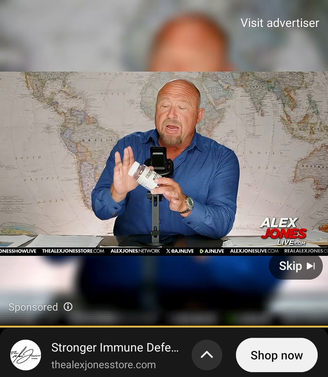 Pepe_Hom3lander's tweet photo. @RealAlexJones @catturd2 Hey Alex how do you have ads on you tube??? But youre not allowed on YouTube tell me how that psyop works.  Asking for a friend. Thanks https://t.co/TJvjyr5PYC