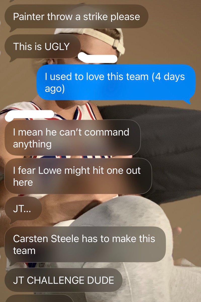 AlanPorter4Pres's tweet photo. Live look at the group chat. The friends aren’t happy…these are all texts from the same person btw he needs help https://t.co/B9vc4RSCsn