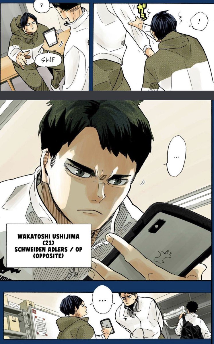 hughaji's tweet photo. i like to think that ushijima and kageyama operate on the same wavelength and hence frequently have silent conversations as such https://t.co/v0t3KqlZO2
