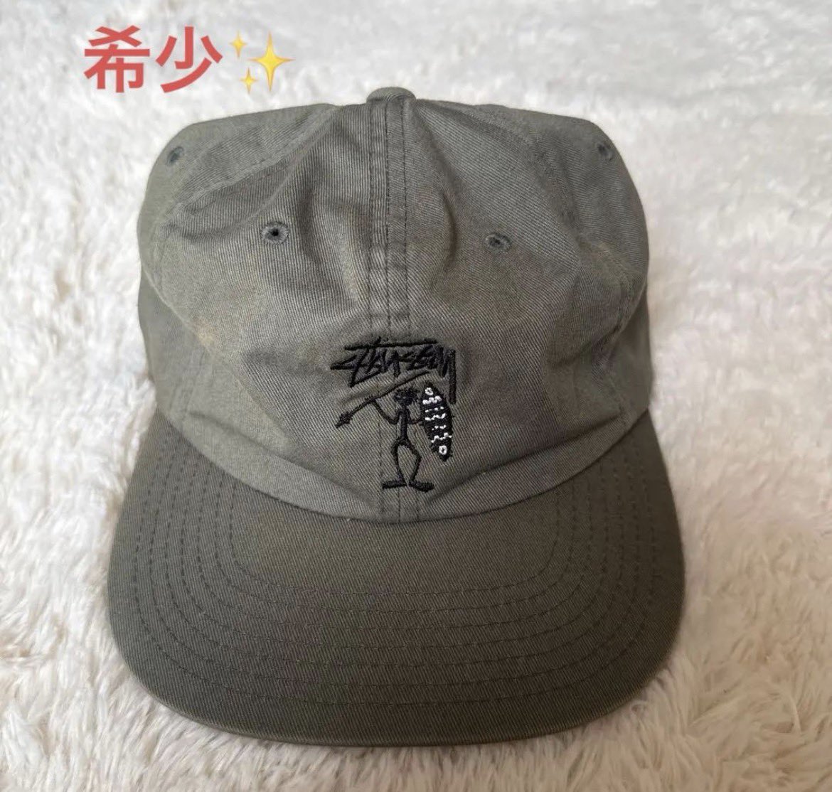 サンフェード】stussy モノリンク刺繍 フェードキャップ 90s OLD
