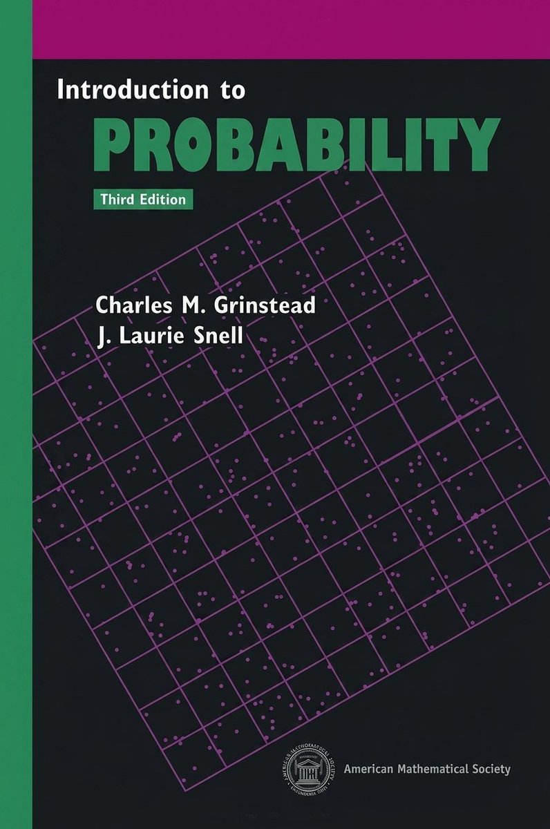 burkov's tweet photo. An absolutely brilliant "Introduction to Probability" book by Grinstead and Snell is now in @ChapterPal's collection.

The book has 720 exercises, plenty of historical anecdotes, and an abundance of illustrations.

The cover image and some of the illustrations were scans of poor resolution, so I upscaled the cover and regenerated these illustrations with ChatGPT and Gemini. The text is a LaTeX to Markdown conversion by the scripted converter of my own making. No hallucinations, confirmed!

Learn probability from this book with an AI tutor: https://t.co/cbvzDMcfg3