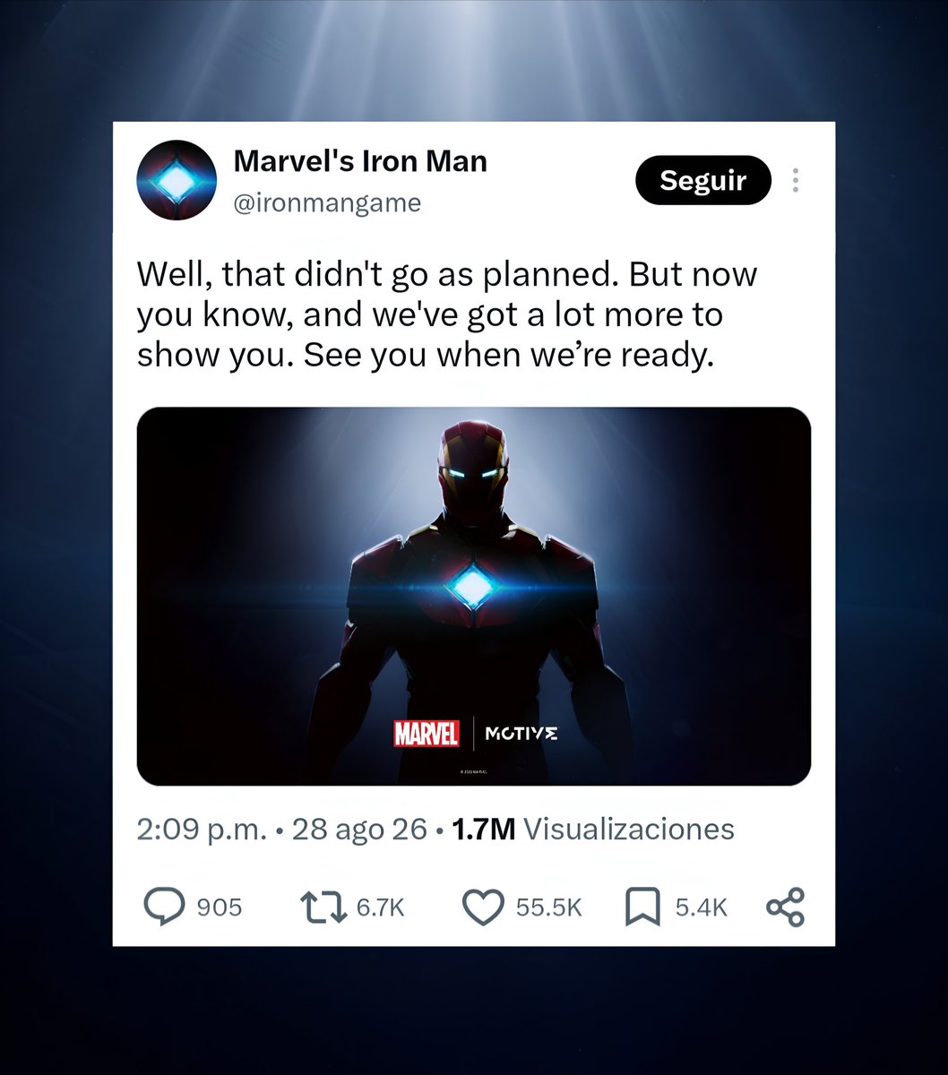 CartoonsOTMoon's tweet photo. Lejos de molestarse por la filtración, los desarrolladores del nuevo juego de IRON MAN se la tomaron con humor:

Además, prometieron sorprender todavía más a los fans cuando llegue el momento. https://t.co/E2oNuv9qdH