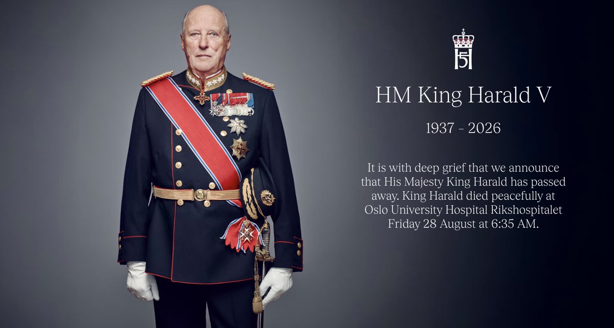 Ostrov_A's tweet photo. Two days after the Oct 7th massacre by Hamas, King Harald of Norway sought to send Israel an official condolence and message of solidarity. The Norwegian government blocked him.

May the King's memory always be a blessing and the people of Norway find comfort in his legacy. https://t.co/2uHdqMMt5Q
