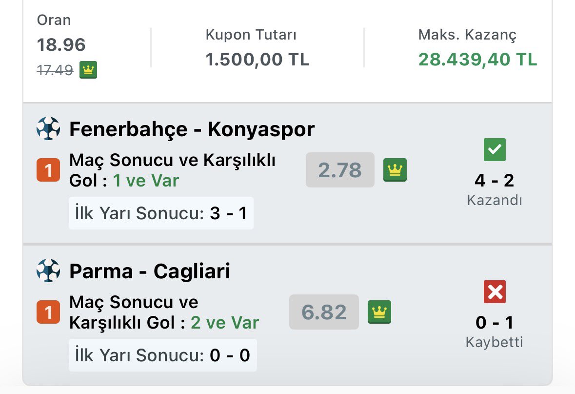 ZIGIRSRC's tweet photo. Biraz şans lazım #iddaa https://t.co/0cigTEV2Ej