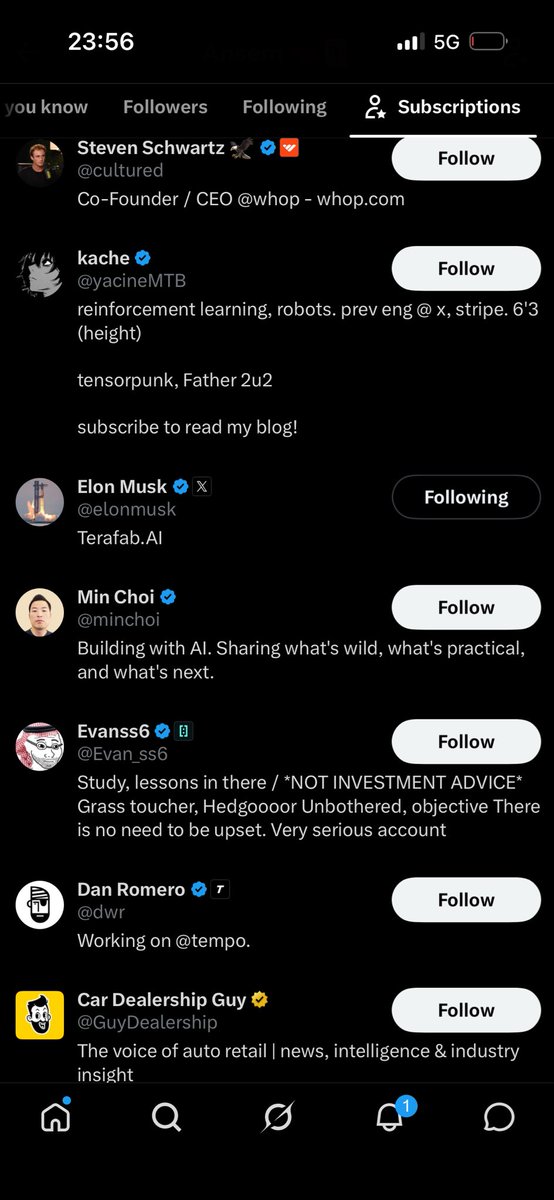 Collector146's tweet photo. Wait, Elon musk subscribed to Ansem ? https://t.co/U4ku3vbO58